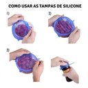 Ver mais imagens de Kit 6 Tampas de Silicone Universal Panelas Vasilhas Lavável