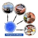 Ver imagem 4 de Kit 6 Tampas de Silicone Universal Panelas Vasilhas Lavável