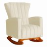 Poltrona Amamentação Balanço Quarto Descanso Grécia Linho Linho Bege - 7