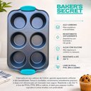 Ver imagem 2 de Forma para Cupcake Muffin Mini Bolo BS10526 Antiaderente Aço Carbono Silicone 6 Cavidades Cinza