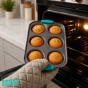 Ver imagem 7 de Forma para Cupcake Muffin Mini Bolo BS10526 Antiaderente Aço Carbono Silicone 6 Cavidades Cinza