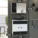 Ver imagem 3 de Conjunto Pequim Mdf Gabinete Banheiro com Espelheira e Cuba:preto
