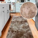 Ver imagem 2 de Tapete Passadeira Shaggy Pelo Alto Felpudo 50x200cm Casa Dona Bege