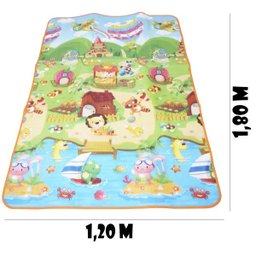 Tapete de Atividade Bebe Infantil Emborrachado 2x1 Recreação 1,20x1,80m Importway Bwti-1812 - 2