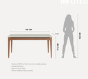 Ver imagem 3 de Mesa de Jantar Addar 160 cm - Natural c/ Vidro Off White