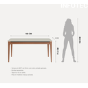 Ver imagem 3 de Mesa de Jantar Addar 160 cm - Natural c/ Vidro Off White