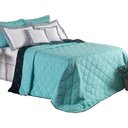 Ver imagem 1 de Kit Cobre Leito Dupla Face Casal Padrão Bordado Renove Hipercal 400 Fios:verde