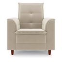 Ver mais imagens de Poltrona Decorativa Amamentação Reforçada e Puff Luly Suede Bege
