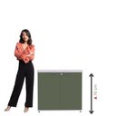 Ver imagem 6 de Armário Baixo para Escritório PE40 com 2 Portas Pivotantes Cinza/Branco/Sálvia