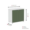 Ver imagem 5 de Armário Baixo para Escritório PE40 com 2 Portas Pivotantes Cinza/Branco/Sálvia