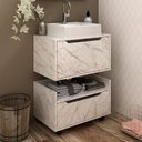 Ver imagem 1 de Conjunto Banheiro com 2 Balcões Mármore Branco - Tecno