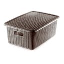 Ver imagem 1 de Organizador Plástico Trançado com Tampa Ordene M Marrom