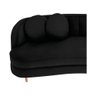 Sofá Curvo 3 Lugares Orgânico Sala Recepção Luxo Panamá 200cm Suede Preto - 3