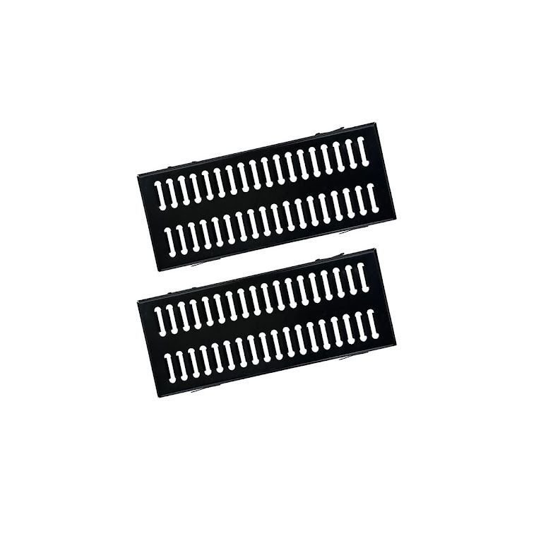 Kit 2 Ralo Grelha com Caixilho Aço Galvanizado Preto 20x50cm