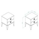 Ver imagem 2 de Mesa de Cabeceira Classico 2 Gavetas - Branco - Movelbento