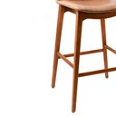 Ver imagem 7 de Banqueta Open 47cm Madeira Maciça | Courino Marrom Claro - Sallar Home