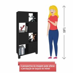 Estante para Livros Wally - Preto - Artany - 8