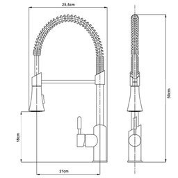 Torneira Gourmet Monocomando Spray Fria Quente Cromada 50cm GT844 - 4