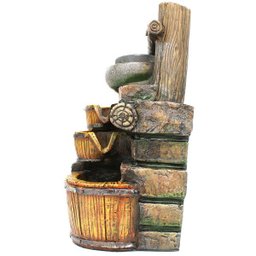 Fonte Decorativa Cascata Água Feng Shui Resina Luz LED Gt749 - 3