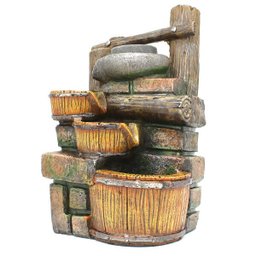 Fonte Decorativa Cascata Água Feng Shui Resina Luz LED Gt749 - 4
