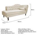 Ver imagem 5 de Kit Diva Recamier Diana 185cm Lado Esquerdo e 01 Poltrona Classic Suede Bege
