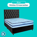 Ver imagem 4 de Conjunto Cama Box Bau Preto Casal + Colchão Molas Ensacadas Blue Paropas + Cabeceira
