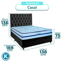 Ver imagem 3 de Conjunto Cama Box Bau Preto Casal + Colchão Molas Ensacadas Blue Paropas + Cabeceira