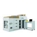 Ver imagem 2 de Cama de Solteiro com Escrivaninha 3 Gavetas e Nichos em MDF Sleep Conect Santos Andirá