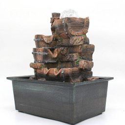Fonte Decorativa Cascata Água Feng Shui Resina Luz LED Gt742 - 5