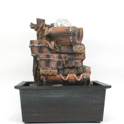Fonte Decorativa Cascata Água Feng Shui Resina Luz LED Gt742 - 2