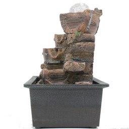 Fonte Decorativa Cascata Água Feng Shui Resina Luz LED Gt742 - 3