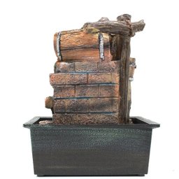 Fonte Decorativa Cascata Água Feng Shui Resina Luz LED Gt742 - 6