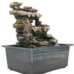 Fonte Decorativa Cascata Água Feng Shui Resina Luz LED Gt743 - 5