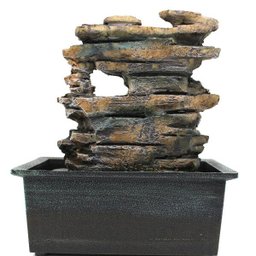 Fonte Decorativa Cascata Água Feng Shui Resina Luz LED Gt743 - 3