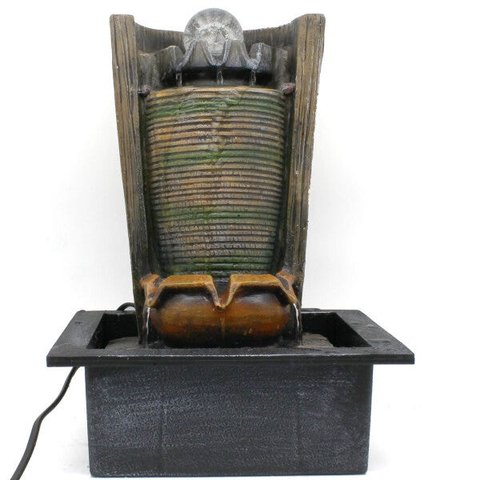 Fonte Decorativa Cascata Água Feng Shui Resina Luz LED Gt738