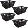 4 Cestos Organizadores Caixas Organizadoras Pequena para Guardar Preto - 1