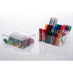 Caixa Acrílica com Divisórias e Tampa 22,5x16,5x8,5cm - Elegance - 4