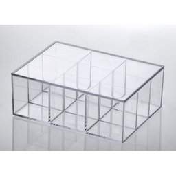 Caixa Acrílica com Divisórias e Tampa 22,5x16,5x8,5cm - Elegance - 1