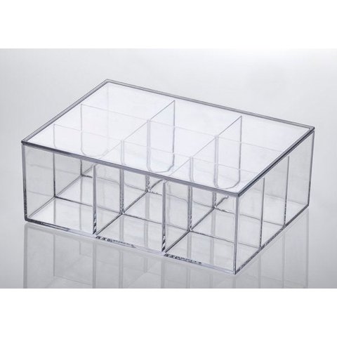 Caixa Acrílica com Divisórias e Tampa 22,5x16,5x8,5cm - Elegance