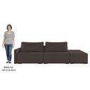 Ver imagem 5 de Sofá Ilha Modular com Puff para Sala Living 252cm Georgia K04 Veludo Marrom - Mpozenato