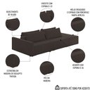 Ver imagem 3 de Sofá Ilha Modular com Puff para Sala Living 252cm Georgia K04 Veludo Marrom - Mpozenato