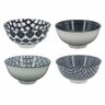 Kit 4 Bowls/cumbuca de Porcelana Decorativo 12cm Hp0014 Preto e Branco - 1