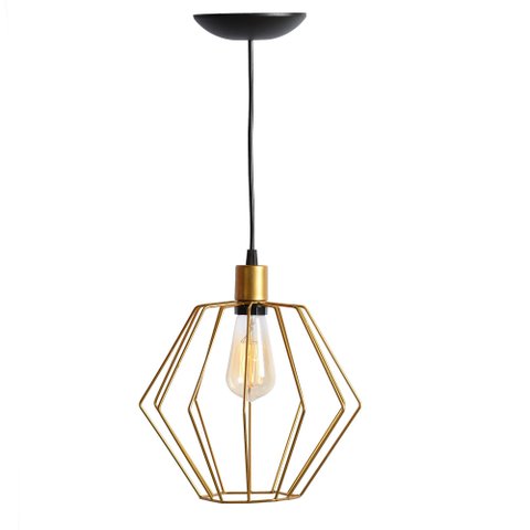Pendente Aramado Poptem Balona Dourado