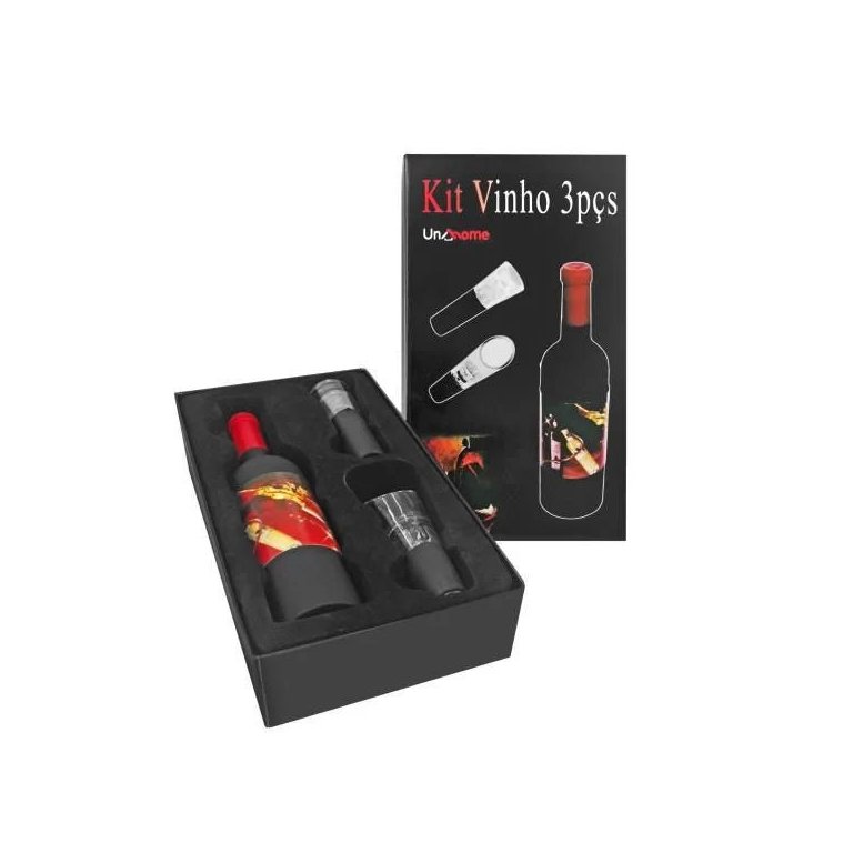 Kit De Vinho Saca Rolha, Bico e Bomba de Ar Kit De Vinho Saca Rolha, Bico e Bomba de Ar