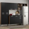 Cozinha Compacta Pequim 9 Portas Mp2933 Multimóveis Avelã/Preto - 1