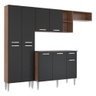 Cozinha Compacta Pequim 9 Portas Mp2933 Multimóveis Avelã/Preto - 2