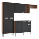 Ver imagem 2 de Cozinha Compacta Pequim 9 Portas Mp2933 Multimóveis Avelã/Preto
