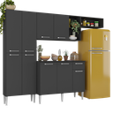 Ver imagem 2 de Cozinha Compacta Pequim 9 Portas Mp2933 Multimóveis Preto