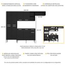 Ver imagem 3 de Cozinha Compacta Pequim 9 Portas Mp2933 Multimóveis Preto