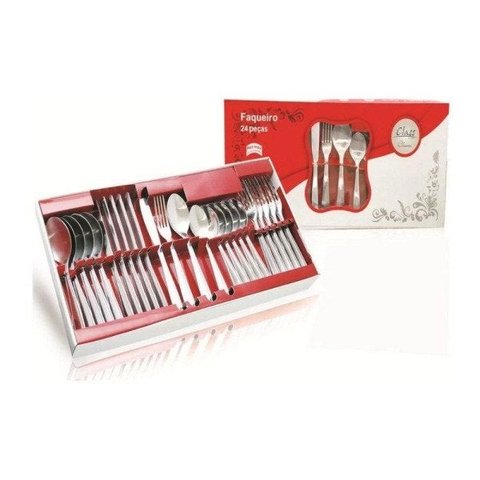 Faqueiro em Aço Inox 24 Peças Class Home 124